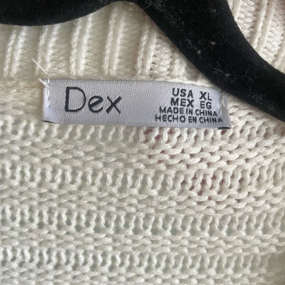 Dex Knitted Oversized Ivory Cardigan Size XL - Picture 2 of 3
